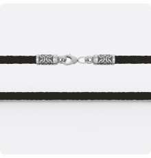 Шнур из полиэфирного шелка с Серебряными концевиками (4мм) Арт.-2717-01